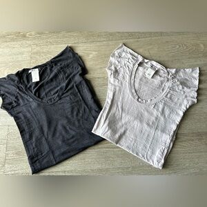 Y2K Humanoid cap sleeve scoop neck shirts